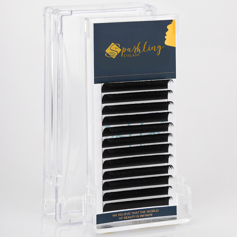 12 Strips Easy Fan Volume Lash Extensions 0.07 D Curl Korean PBT Lashes