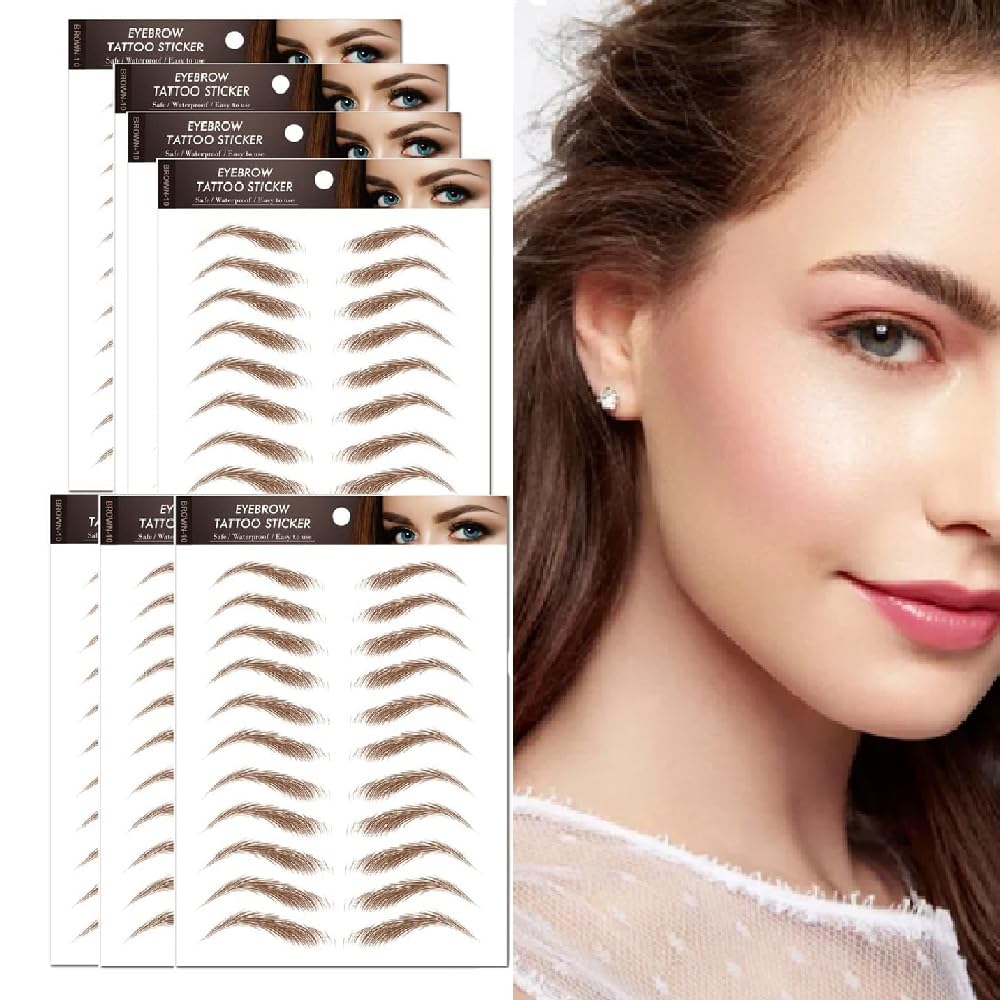 Achieving Perfectly Shaped Brows with 4D Eyebrows Tattoo and False Eyebrows Makeup Sticker