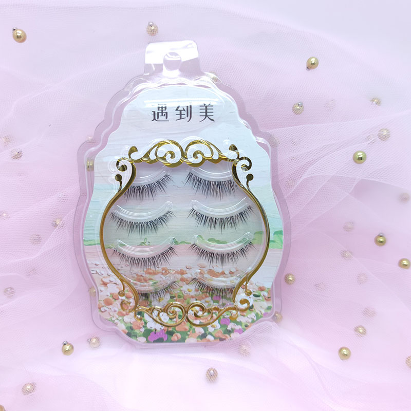 3D Faux Mink Lashes 4 Pairs clear band volume synthetic lashes