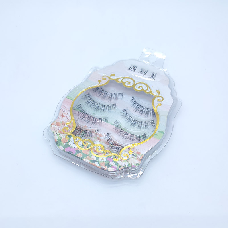 4 Pairs Clear invisible Band False eyelashes Cartoon Anime Eyes