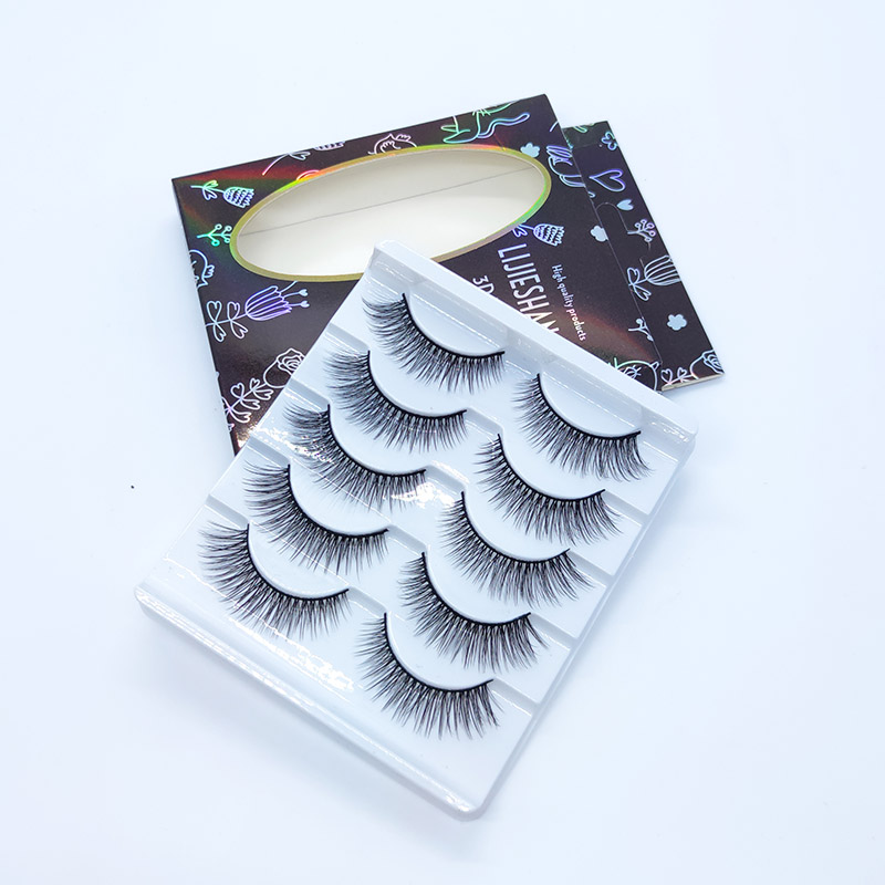 5 Pairs 3D Faux Mink Eyelashes Handmade Volume Fluffy Dramatic Eyelashes