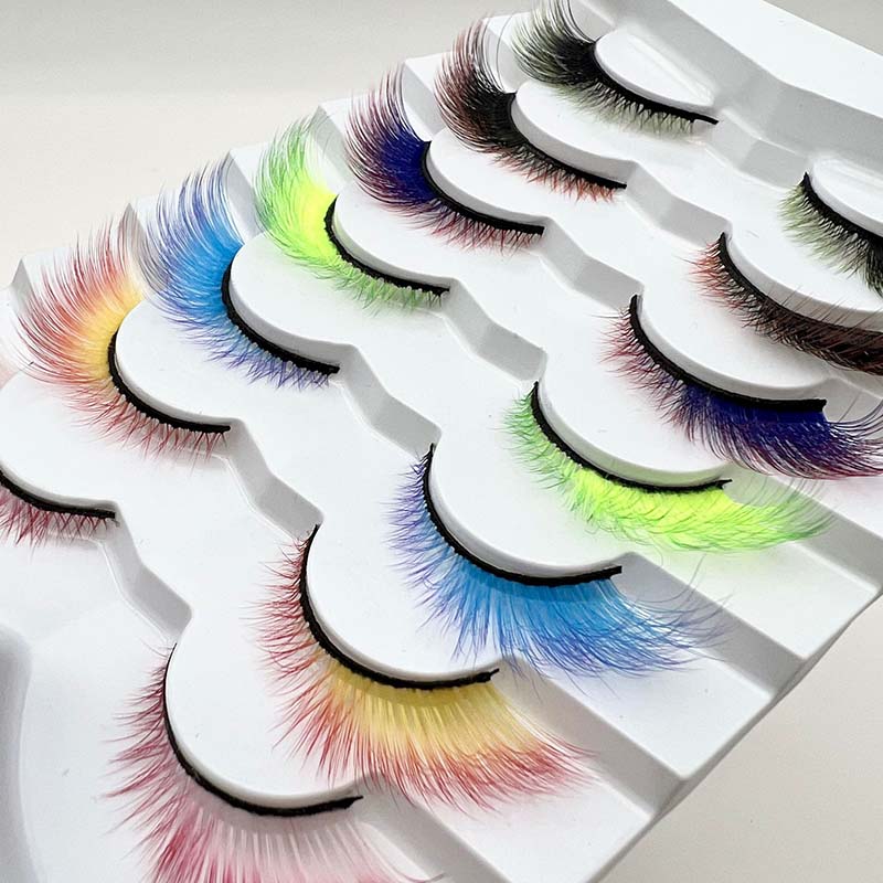 7 Pairs Pack Color Cat Eye False Eyelashes