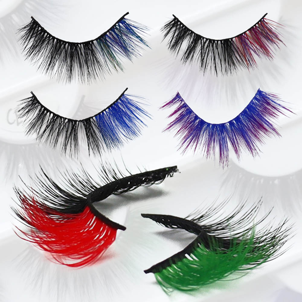 Colored Wispy Faux Eyelashes