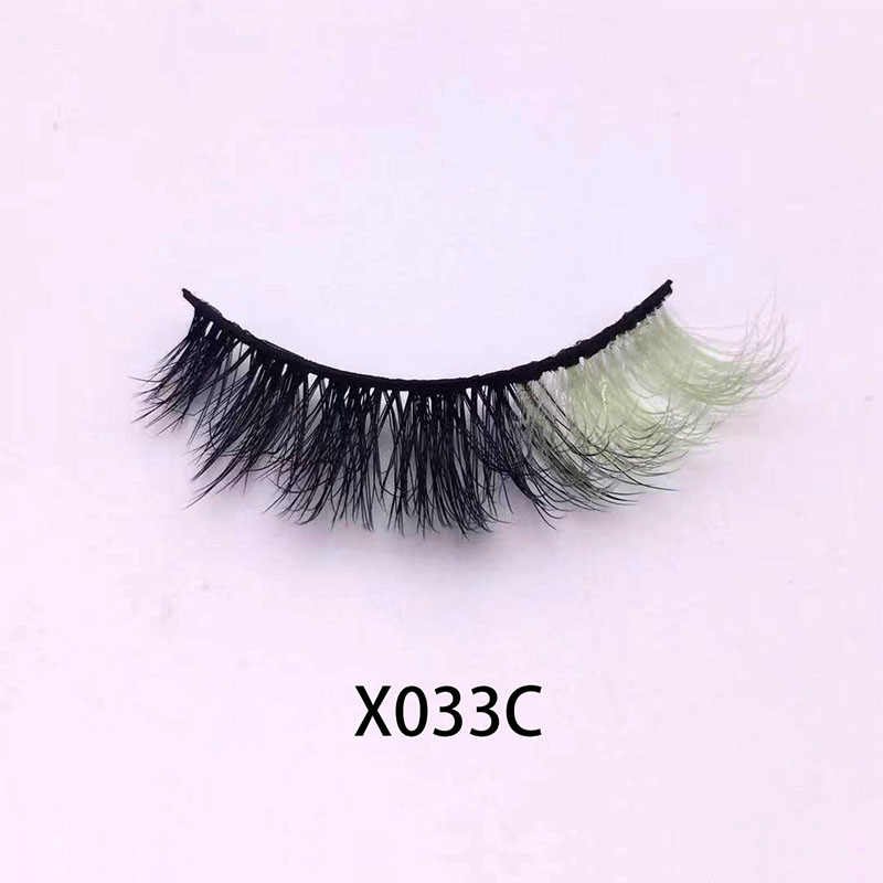 Full Curly Colored Lashes With Color on End