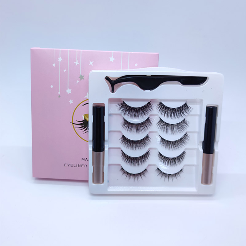 Sparkling Magnetic Eyelash Kit With Eyeliner Kit 5 Pairs Of 5 Different Makeup Looks Lashes